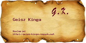 Geisz Kinga névjegykártya